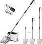 Metal Cat Litter Scoop with Holder, 43" Extendable Long Handle Cat Scooper for Litter Box, Solid & Durable, Deep Shovel for Fast Sifting, Large Pet Pooper Scooper for Kitty/Outside Dog Poop