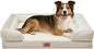 Comfort Expression Orthopedic Dog Bed for Large Dogs 38x25 Inch, Waterproof Supportive Egg Crate Foam Large Pet Bed with Removable Bolsters, Dog Couch with Washable Cover & Non-Slip Bottom, Beige
