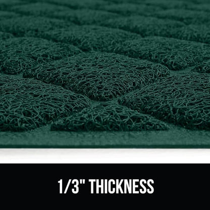 GORILLA GRIP Cat Litter Box Mat, 47x35, Water Resistant, US Designed Kitty Litter Trapping Mats, Easy to Clean, Scatter Control, Less Mess and Clean Floors, Kitten Supplies for Indoor Cats, Dark Green