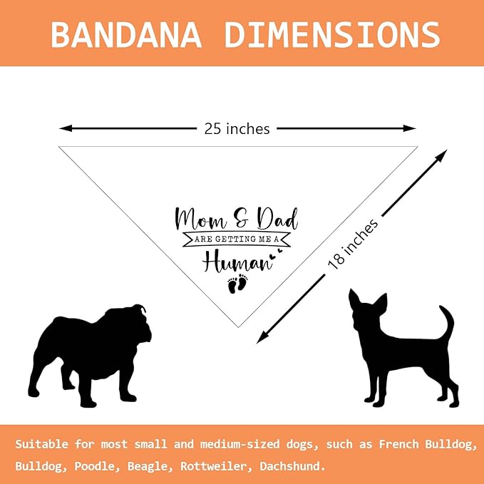 Mom & Dad are Getting Me a Human Dog Bandana Pregnancy Announcement for Parents Cool Gender Reveal Ideas Photo Props Pet Dog Scarf Accessories