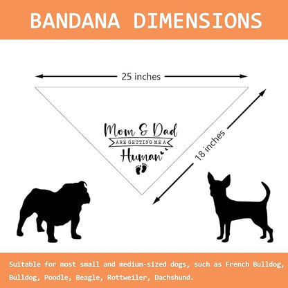 Mom & Dad are Getting Me a Human Dog Bandana Pregnancy Announcement for Parents Cool Gender Reveal Ideas Photo Props Pet Dog Scarf Accessories