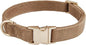 Soft Cotton Dog Collar with Metal Buckle Adjustable Heavy Duty Comfy Corduroy Collars for Small Medium Large Dogs,Brown,Small