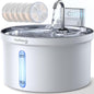 Wireless Cat Water Fountain with Sensor [Water & Battery Separation] FEELNEEDY Smart Pet Water Fountain, 3.5L/118oz 4000mAh Battery Operated Water Fountains for Cats Dogs + 6 Filters