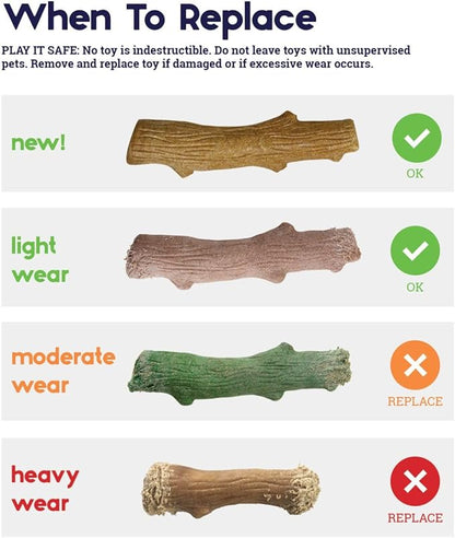 Pupstages Dogwood Dog Chew Toy – Real-Wood Blend, Natural Flavor & Texture, Moderate Chewers, Small, 5.4"