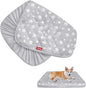 Waterproof Dog Bed Covers Replacement Washable Pet Hair Easy to Remove, Noiseless Quilted Puppy Pet Bed Cover Lovely Grey Star Print 30x20 Inches, for Dog/Cat, Cover Only
