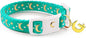 WAAAG Cat Collars, Gold Moons and Stars Cat Collar, Safety Breakaway Cat Collar, Glow in The Dark (Standard 9"-15" Neck, Aqua)