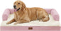 Orthopedic Dog Beds for Extra Large Dogs, Waterproof Egg Crate Foam XL Dog Bed with Sides 41x27Inch, Washable Big Dogs Couch Beds with Removable Cover and Nonskid Bottom, Pink