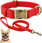 Silicone Dog Collar and Leash Set, Waterproof & Odor-Proof Puppy Collar for Small Dogs, Soft Flexible Leather-Look Dog Collars, Durable Thick Adjustable Pet Collar (Red, Small (9-14" Neck))