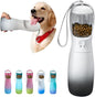 Portable 2-in-1 Pet Water Bottle with Food Container, Large Capacity Dog Water Dispenser, Outdoor Accessories for Camping, Gifts (19Oz, Black&White)