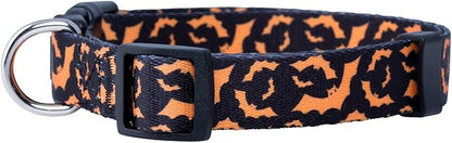 Native Pup Halloween Dog Collar- Spooky Fall Themed Horror Costume Collars- Skull, Pumpkin, Ghost, Bat, Witch, Candy Corn, Spider- Adjustable for Small, Medium, Large Breeds (Small, Orange Bats)