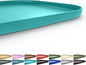 Silicone Pet Feeding Mat with Raised Edge for Food and Water, Dog Bowl Mats, Cat Bowls Placemat with High Lip for Floor Waterproof, Rubber Tray for Cats and Dogs 24 x 16 x0.8 Dark Turquoise