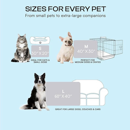Luciphia Premium Dog Cooling Mat Non-Slip Q-MAX>0.5 Self-Cooling Pad for Large Pet Indoor Portable Kennel Puppy Bed for Couch Summer Crate Pad for Dog Washable Light Grey 40x60 inches