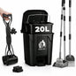 20L Dog Poop Trash Can Outside with Pooper Scooper, Inner Bucket, Stainless Steel Dustpan, Rake & Shovel, Waste Bags for Dog Poop Disposal