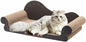 Sofa Shaped Cat Scratching Board,26.6" Extra Large Scratcher Bed for Large Cat Multi-Cats, Scratch Boards Lounge Bed,Cat Couch Furniture Protector (Black)