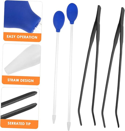 Yardwe 4pcs Aquarium Tank Cleaner Tools Set Tweezers Pipette Easy Water Change for Fish Tanks