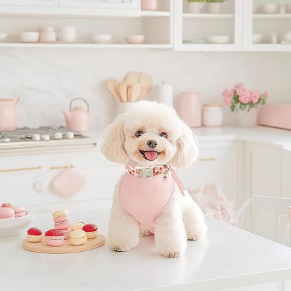 Strawberry Dog Collar for Large Dogs - Cute Spring Pink Dog Collars, Summer Pastel Puppy Collars, Soft Adjustable Boy Girl Dogs Collar with Quick-Release Buckle XL