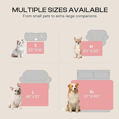 Luciphia Soft 300GSM Fleece Pet Blanket for Small Medium Large Dogs Washable 3D Textured Flannel Cat Puppy Decorative Furniture Protector Throw Durable White, M(30''x20'')