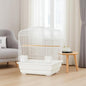 GarveeHome Small Bird Cage with Wheels, Parakeet Cage, Bird Carrier for Parakeets, Canaries, Lovebirds, Small Quaker, Cockatiels, Budgie, Green Cheek (20in White)