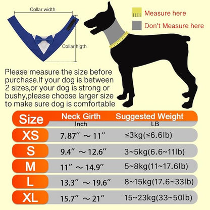 Dog Wedding Bandana, Formal Dog Tuxedo Adjustable Pet Collar with Bow, Small, Medium and Large Wedding Clothing, Birthday Gifts for Dogs (Small, Red)