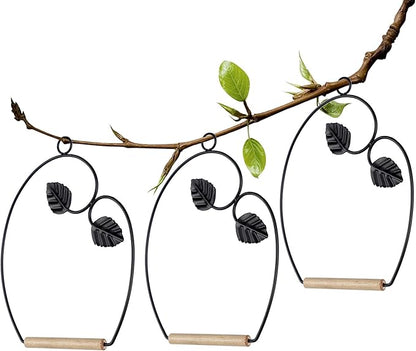 winemana Set of 3 Hummingbird Swings, Rust Resistant Metal Frame, Wooden Dowel, Attach to Bird Feeders, Perfect for Hanging Indoor Office Outdoor Trunk Lawn Patio Garden