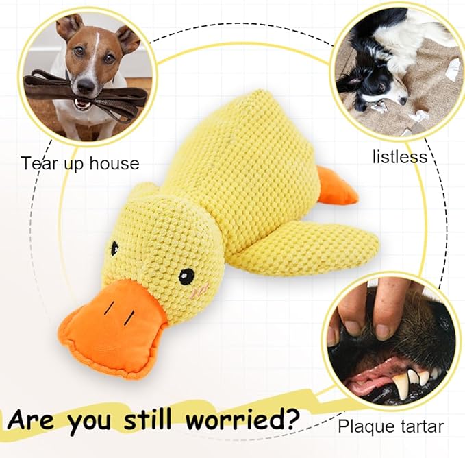 2025 Upgraded Dog Toys, New Durable Calming Duck Toys, Dog Toys for Aggressive Chewers with Soft Squeaker, Fun for Indoor Puppies and Senior Pups (3 Pcs, L-11.4 * 13.5in)