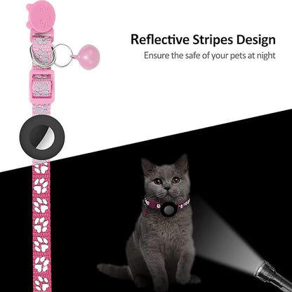 GPS Tracker for Cats, Mini GPS Pet Tracker, IPX8 Waterproof Cat Trackers,No Monthly Fee,Work with Apple Find My(iOS Only),Smart Trackers for Pets-Pink-4