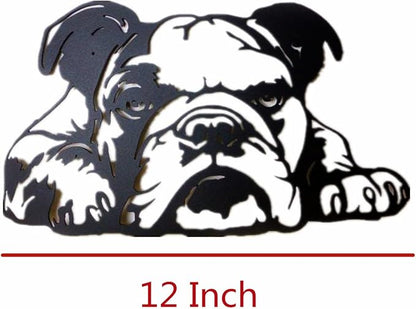 PHJYMXZSNA Black 3D Dog Head Decor Metal Bulldog Wall Sculpture Unique Modern Pet Art Portraits Suitable for Decorating Outdoor Courtyards, Living Rooms, Offices