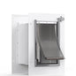 Baboni Pet Door for Wall, Steel Frame and Telescoping Tunnel, Aluminum Lock, Double Flap Dog Door and Cat Door, Strong and Durable (Pets Up to 12 Lb) -Small