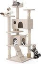 MoNiBloom 60 Inch Cat Tree Tower for Indoor Cats Large Adults, Cat Tower with Scratching Post, Multi-Level Furniture Activity Center with Cat Condo Pet Play House, Beige
