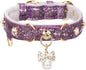 PetsHome Cat Collar, Dog Collar, [Bling Rhinestones] PU Leather Adjustable Pet Collar with Luxury Pendant for Cat and Small Dog Extra Small Purple