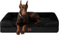 EHEYCIGA Orthopedic XL Dog Beds, Waterproof Memory Foam Dog Bed for Extra Large Dogs, Non-Slip Bottom and Egg-Crate Foam Big Pet Couch Bed with Washable Removable Cover, Black