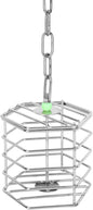Stainless Steel Bird Suet Feeder Cage with Chain & Bead, Hanging Bird Food Holder Intelligent Feeding Box Millet Treat Holder for Macaw Cockatoo Cockatiel Parrot