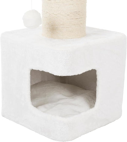 Trixie Ava Cat Tree – Cat Tower with Condo & Thick Scratching Post, Includes Removable Cushions – Indoor Cat Furniture for Scratching & Climbing – Gray, 16.5" x 16.5" x 33.9"