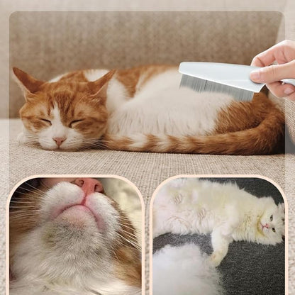 2 Pack Multifunctional Pet Comb, Upgrade Pet Grooming Brush Magic Tear Stain Removal Fine Tooth Stainless Massage Comb Kit for Puppies and Dogs (Yellow)
