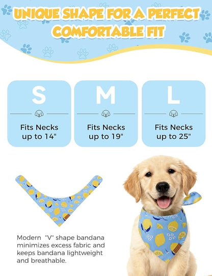 Luxury Double-Layer Dog Birthday Bandana – Handmade, Silk-Soft Polyester for All Dog Sizes | Birthday & Party Outfit | Gift-Ready Pet Accessory (Yellow, Large)