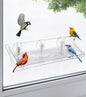 Clear Window Mounted Bird Feeder Bath with Strong Suction Cups for Outside, Transparent Glass Birdfeeder Birdbath for Cats, Kids, Elderly Viewing, 1 Pack