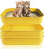 Small Litter Box, Plastic Kitten Litter Box, 13.9 x 9.8 x 3 Inch Open Litter Box for Small Pet, Easy to Clean (Yellow 4PCS)