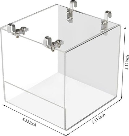 Hanging Bird Bath Cube Bird Bathtub Bath Shower Box Bowl Cage Accessory for Small Bird Canary Budgerigar Parrots Crested Myna Cockatiel