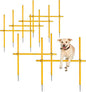 TNZMART 2.6 FT Dog Agility Obstacle Course Backyard Set Wave Poles and Adjustble Hurdles Training Exercise Equipment for Dogs (Pack of 6 Yellow)