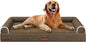 Large Dog Bed Orthopedic Washable: Beds Bolster XL Bed Big XLarge Dogs Egg Crate Foam Couch Sofa Waterproof with Removable Cover - Dark Coffee