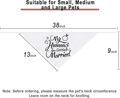 Engagement Gift, My Humans are Getting Married Dog Bandana, Wedding Photo Prop, Pet Scarf, Dog Engagement Announcement, Pet Accessories (Black)