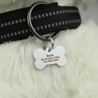Personalized Dog Cute Paw Pet ID Tag for Pet Collar or Key Chain - Dog Name tag, cat Tags Personalized, cat id tag, Kitten Name tag, Kitten id tag (Bone-Shaped-Small: Red)