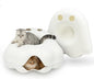 Cattasaurus Unique Gothic Peeka-Boo Cat Cave Duo Jumbo Set, Extra Spacious for Multiple & Large Cats 15+ lbs, Scratch Detachable Cat Beds for Indoor Cats, Washable Tunnel Bed