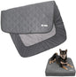 Paw Inspired Waterproof Fitted Cover for Dog Bed | Washable Bed Protector for Dog Mattress | Removable Replacement Cover for Small to Medium Pet Bed (Gray, 34 x 23 x 5 Inch)