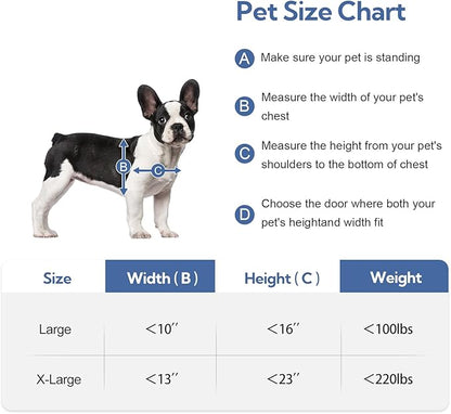 Dog Door for Exterior Door,Antirust & Heavy Duty Doggie Door,Aluminum Doggy Door with Two Flaps with Six Magnetic Strips, Pet Door (Black, Large)