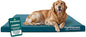 Furhaven Water-Resistant Cooling Gel Dog Bed for Large Dogs w/ Removable Washable Cover, For Dogs Up to 95 lbs - Indoor/Outdoor Logo Print Oxford Polycanvas Mattress - Deep Lagoon, Jumbo/XL
