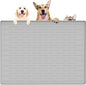 39.4"x29.5" Largest Pet Food Mat, Silicone Dog Mats for Food and Water, Nonslip Pet Feeding Mats for Floors,Dog Cat Bowl Mat with Raised Edges, Gray White