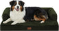 Orthopedic Dog Beds for Large Sized Dogs, Waterproof Egg Crate Foam Medium Dog Couch Beds for Crate 35x22Inch, Washable Pet Beds with Removable Cover and Nonskid Bottom, Olive Green
