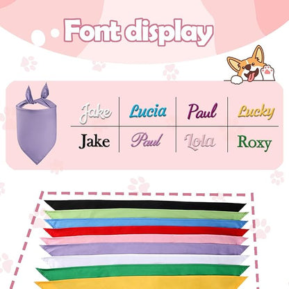Personalized Dog Bandana,Custom Pet Scarf with Embroidered Name,Bibs Triangle Scarfs Gift for Small Medium Large Dogs Cats Baby Puppy Pets Accessories
