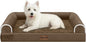 Medium Dog Bed Orthopedic Washable: Beds Bolster Medium Sized Dogs Bed Egg Crate Foam Couch Sofa Waterproof with Removable Cover - Dark Coffee